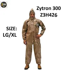 2 Pack KAPPLER ZYTRON 300 CHEMICAL HAZMAT COVERALL SUIT w HOOD Z3H426 LG-XL