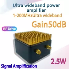 1-200MHz Wideband Linear Power Amplifier Amp Drive Amplifier 50dB Gain pc66