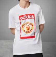 NEW MEN'S ADIDAS ORIGINALS MANCHESTER UNITED TREFOIL TEE SHIRT ~MEDIUM #IP5552