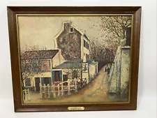 New ListingLE LAPIN AGILE Maurice Utrillo Wood Frame 22 X 18 Lithograph Print SIGNED