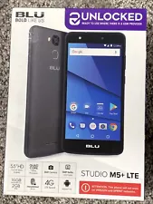 New UNLOCKED BLU STUDIO M5 + LTE 16 GB 5.5” HD + Curved Glass Display Black