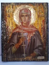 Saint St Ourania Urania Icon- Greek Byzantine Christian Handmade Icons