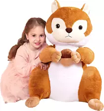 Large Squirrel Stuffed Animal Plush Toy,Giant Cute Jumbo Soft 23 Inches Brown