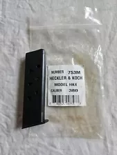 H&K HK4 Magazine 7 Round 380 ACP TRIPLE K 753M Hechler & Koch