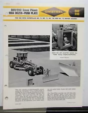 1965 OMSTEEL Snow Plows 880 990 1004 Dozer Push Plate Construction Sale Sheet