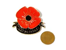 Vintage - Modern Remembrance Day Poppy Enamel Badge Lest We Forget