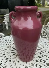 18” Vintage Antique Art Pottery Handled Floor Vase