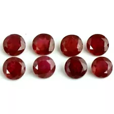 Natural Ruby 3mm Round Cut Red Color loose Gemstone for sale 15 Pieces