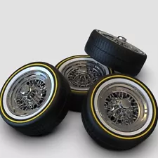 1:18 15” Cragar Star Wire Wheels On Vogues