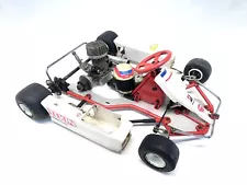 Rare Vintage Kyosho 1/4 2WD Racing Go Kart 10 Nitro Power W/ Engine & Helmet