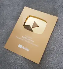 SPECIAL OFFER YouTube 1 Million Subscriber Gold Creator Play Button Award Plaque