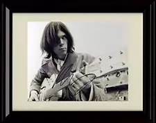 8x10 Framed Neil Young Autograph Promo Print - Playing On Stage