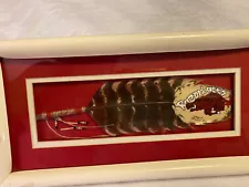 Arkansas Razorback NCAA Framed Artist Signed Hand Painted Feather Rare!