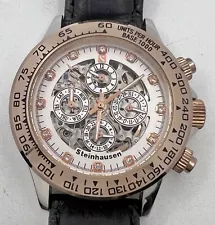 Steinhausen Skeleton Dial Chronograph Men’s Automatic Watch TW3406-RG