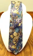 Bugatti 100% Silk Tie Floral Shades of Grey's Blue's Brown's Made in USA