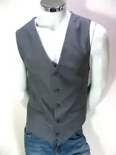 J. Ferrar Suit Vest Large Gray Adjustable Modern Fit Dress Button Down Waistcoat