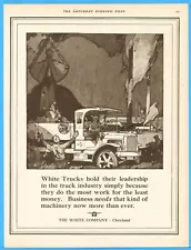 1921 White Motor Company Cleveland Ohio Coal Dump Truck Man Cave Garage Décor Ad