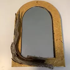 Driftwood Accent Hand Crafted Arched Mirror 18” X 12” Mirror 8” x 13.75”