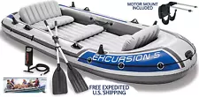 INTEX EXCURSION 5 W/ Aluminum Oars Quick Air Pump 5-Person Inflatable RAFT SET