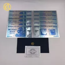 10pcs Zimbabwe One Hundred Trillion Dollar Silver Banknote For Collection Gift