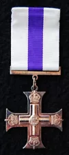 Full Size British Military Cross Medal with Ribbon & Broach - Marked Copy