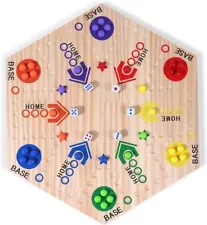 Original Marble Game Wahoo Board Game 24-Inch Double Side Painted Wooden Fast Tr