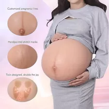 ROANYER Silicone Fake Pregnant Belly Realistic Twins 5-9 month - TF