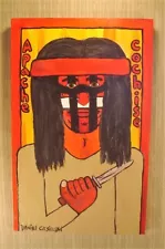 SALE Outsider folk Art Original Painting Indian Apache War Paint Cochise Dan C