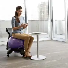 Gaiam Classic Gym Yoga Exercise Fitness Balance Ball Office Desk Chair, Purple