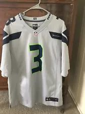 On Field Nike Russell Wilson #3 Seahawks Jersey Large