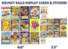 Bouncy Balls Display Cards Labels and Stickers Vending Machine