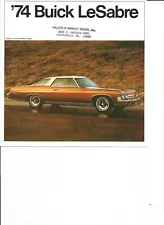 Original 1974 Buick Le Sabre Dealer Sales Brochure, catalog