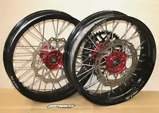 Warp 9 Elite 17" Supermoto Wheels Honda CRF 250X 450X CRF450X 04-17 discs NICE!