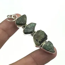 Sakota Mines Emerald Rough 925 Sterling Silver Jewelry Pendant For Girls 2.3"
