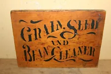 Vintage c.1900 Grain Seed & Bean Cleaner Farm Corn Wood Country Store Sign