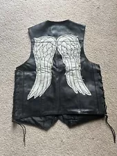 THE WALKING DEAD - DARYL DIXON ANGEL WINGS LEATHER VEST JACKET - LARGE