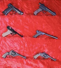 1:2,5 Scale Miniature Gun Lot - Lot #5 - Six Pistols - Loose Without Packaging