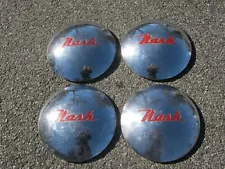 Factory original 1949 to 1951 Nash Statesman dog dish hubcaps wheel covers nice (For: 1951 Nash-Healey)