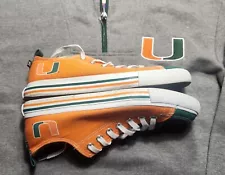 ððUNIVERSITY OF MIAMI HURRICANES SNEAKERS - MENS 8 WOMENS 10 ð¬ FREE