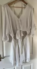 LIPSY WHITE Beach Dress Culottes Size 12