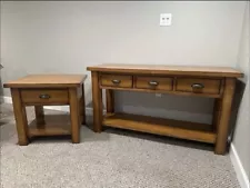 Pottery Barn End Table and Sofa Table With Drawers.