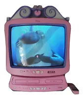 Disney Princess Tube TV/ VCR/DVD w/remote Combination NO TV Remote DT900- PA