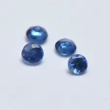 4mm Round Cut Precious Blue Sapphire Untreated Loose Gemstone for sale 5 Pieces