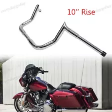 10" Meathook Ape Hanger Bars Handlebars For Harley Touring Street Glide Electra