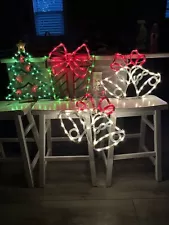 Lighted Indoor/outdoor Chrismas Decoration 18 X 18 Each. All 4 With No Boxes.