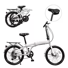 20 inch Folding Bike with 7 Speed Gears Foldable Bicycle Adjustable Seat SALE!