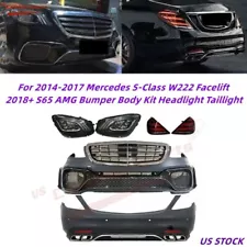 For 14-17 Mercedes Benz W222 S-Class Upgrade S65 AMG 18+ Bumper Body Kit W/Light (For: 2015 Mercedes-Benz S65 AMG)