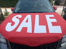 Car Hood For SALE sign cover Weather Resistant RED & WHITE Reusable Hoodie Sedan