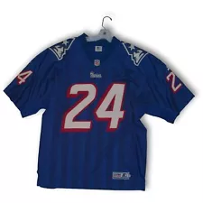 Starter Blue New England Patriots Ty Law 24 NFL Football Mens Jersey Size XL