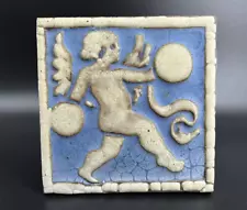 GRUEBY Pottery Arts & Crafts Cupid/Cherub Tile